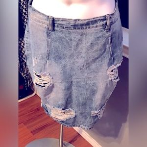 Kewl Blue Jean Knee Length Skirt